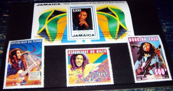 画像1: ボブ・マーリー 生誕50周年記念切手 Jamaica 50th Anniversary of the Birth of Bob Marley Stamps (1)