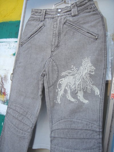 画像1: Jah Lion Denim Riders Pants ライダースパンツ