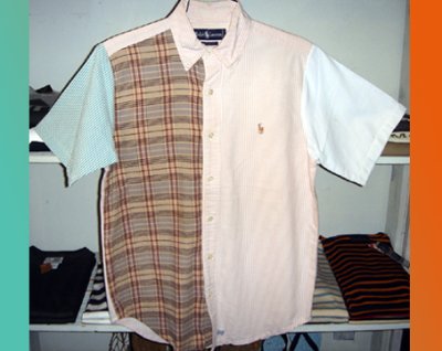 画像1: Ralph Lauren Polo リメイク B.D 半袖シャツ パッチワーク
