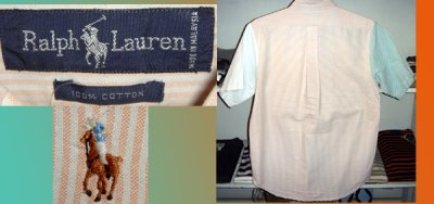 画像2: Ralph Lauren Polo リメイク B.D 半袖シャツ パッチワーク